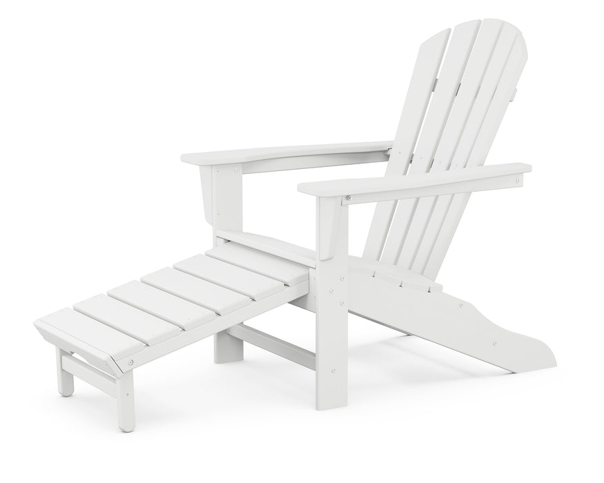 POLYWOOD Palm Coast Ultimate Adirondack with Hideaway Ottoman in White image