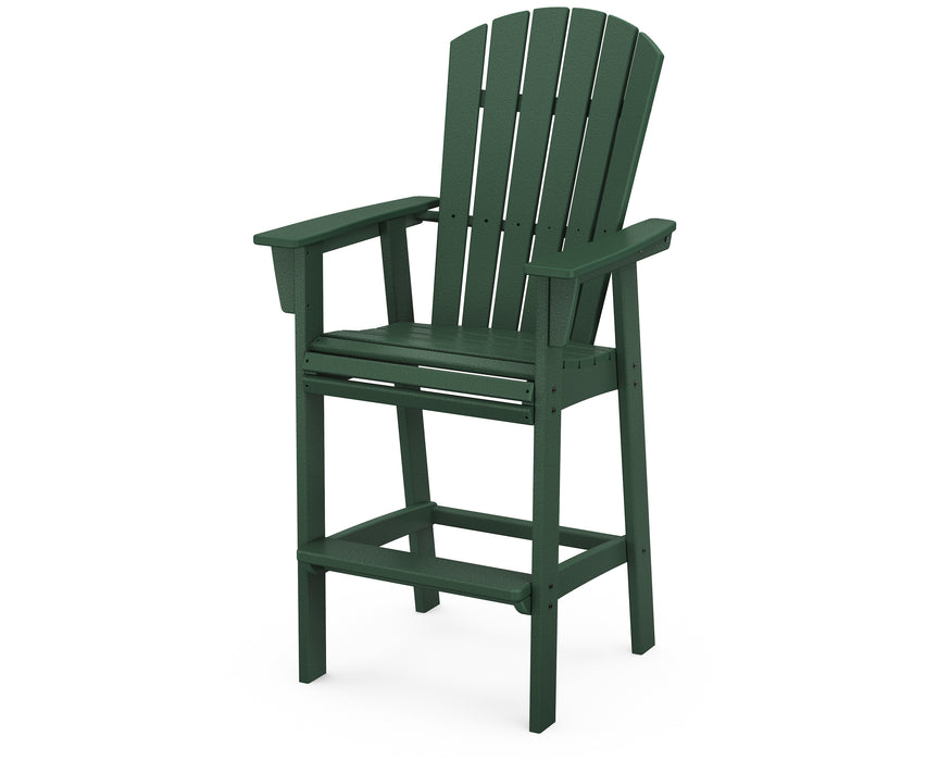 POLYWOOD Nautical Curveback Adirondack Bar Chair in Green