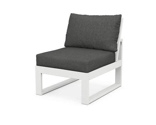 POLYWOOD Modular Armless Chair in White / Spectrum Carbon image