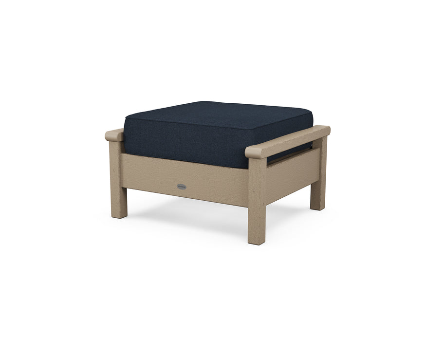 POLYWOOD Harbour Deep Seating Ottoman in Vintage Sahara / Marine Indigo image
