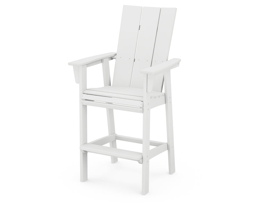 POLYWOOD Modern Curveback Adirondack Bar Chair in White