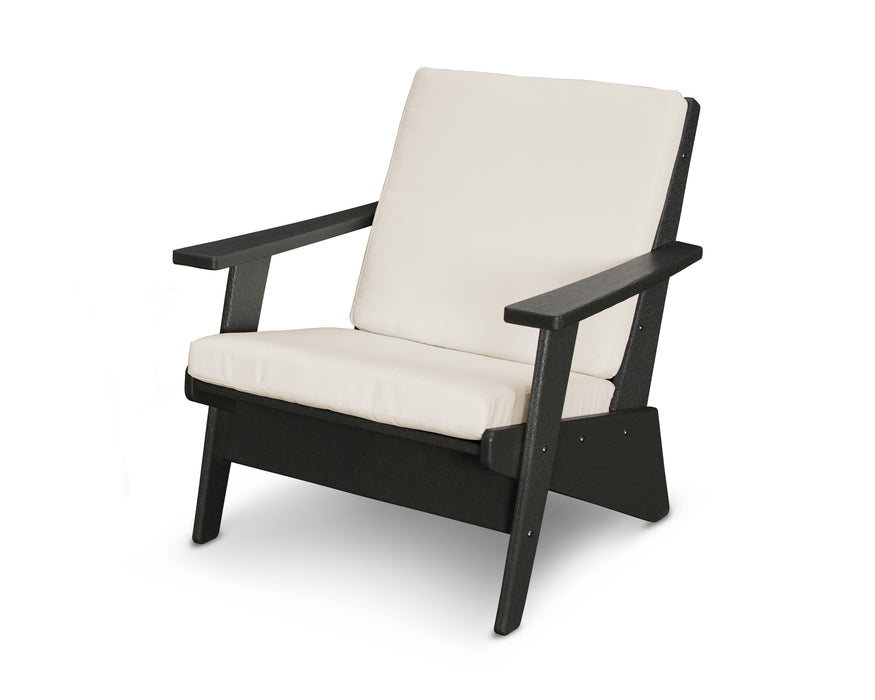 POLYWOOD Riviera Modern Lounge Chair in Black / Bird's Eye image