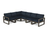 POLYWOOD EDGE 6-Piece Modular Deep Seating Set in Vintage Coffee / Marine Indigo image