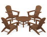 POLYWOOD Nautical 5-Piece Adirondack Chair Conversation Set in Teak image