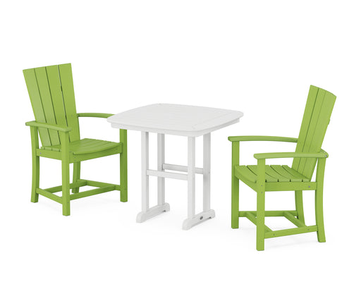 POLYWOOD Quattro 3-Piece Dining Set in Lime image