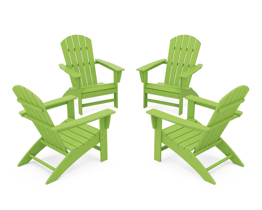 POLYWOOD Nautical 4-Piece Adirondack Conversation Set in Lime