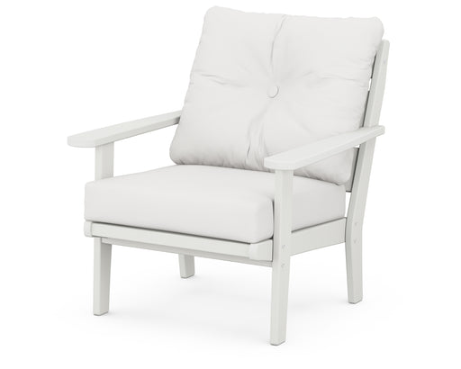 POLYWOOD Lakeside Deep Seating Chair in Vintage White / Natural Linen image