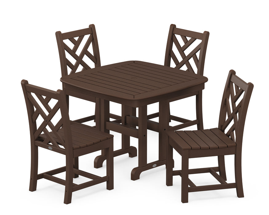 POLYWOOD Chippendale 5-Piece Side Chair Dining Set in Mahogany