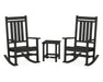 POLYWOOD Estate 3-Piece Rocking Chair Set with Long Island 18" Side Table in Black image