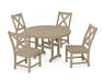 POLYWOOD Braxton Side Chair 5-Piece Round Dining Set in Vintage Sahara image