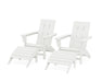 POLYWOOD Modern Adirondack Chair 4-Piece Set with Ottomans in Vintage White image