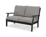 POLYWOOD Braxton Deep Seating Loveseat in Black / Grey Mist image
