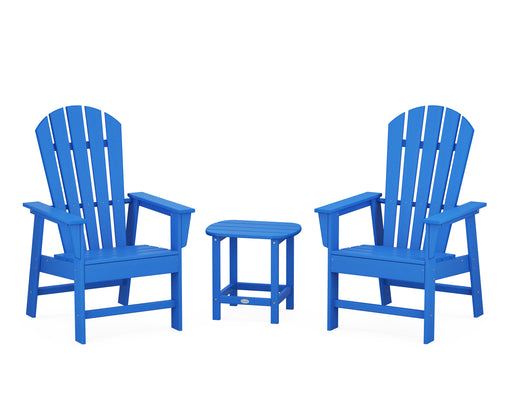 POLYWOOD South Beach Casual Chair 3-Piece Set with 18" South Beach Side Table in Pacific Blue image