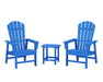 POLYWOOD South Beach Casual Chair 3-Piece Set with 18" South Beach Side Table in Pacific Blue image