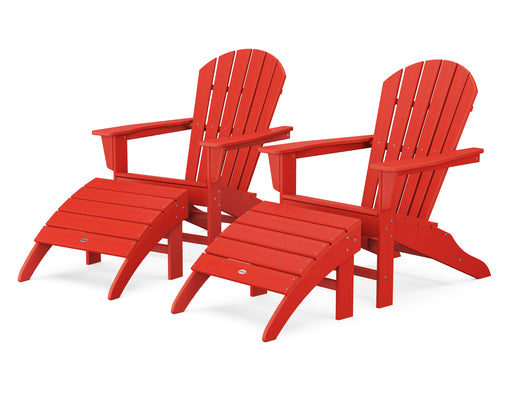 POLYWOOD South Beach 4-Piece Adirondack Set in Sunset Red image