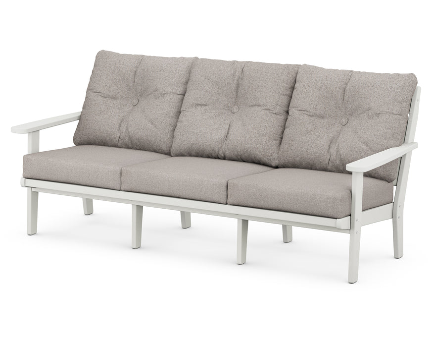 POLYWOOD Lakeside Deep Seating Sofa in Vintage White / Weathered Tweed