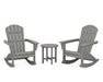 POLYWOOD Nautical 3-Piece Adirondack Rocking Chair Set in Slate Grey image